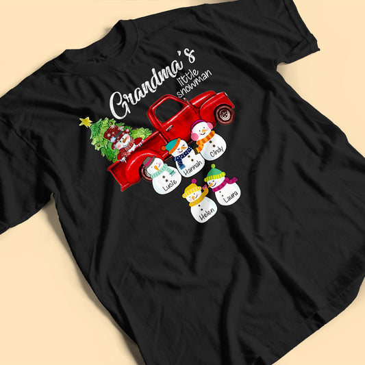 Personalized Christmas Shirt Grandma'S Little Snowmen Grandkids