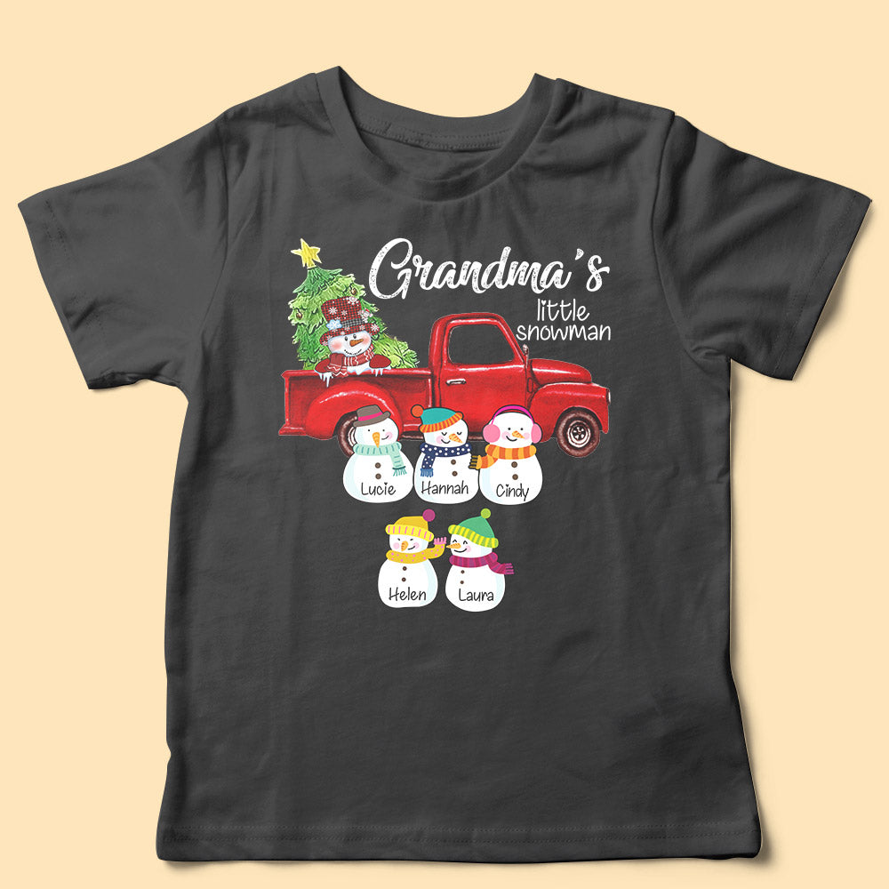 Personalized Christmas Shirt Grandma'S Little Snowmen Grandkids