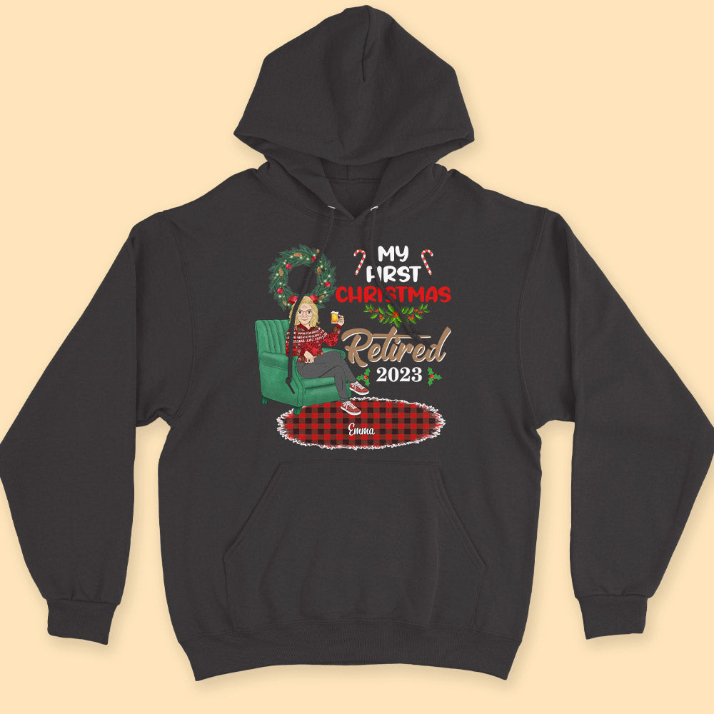 Personalized Christmas Shirt My First Christmas Retired 2023