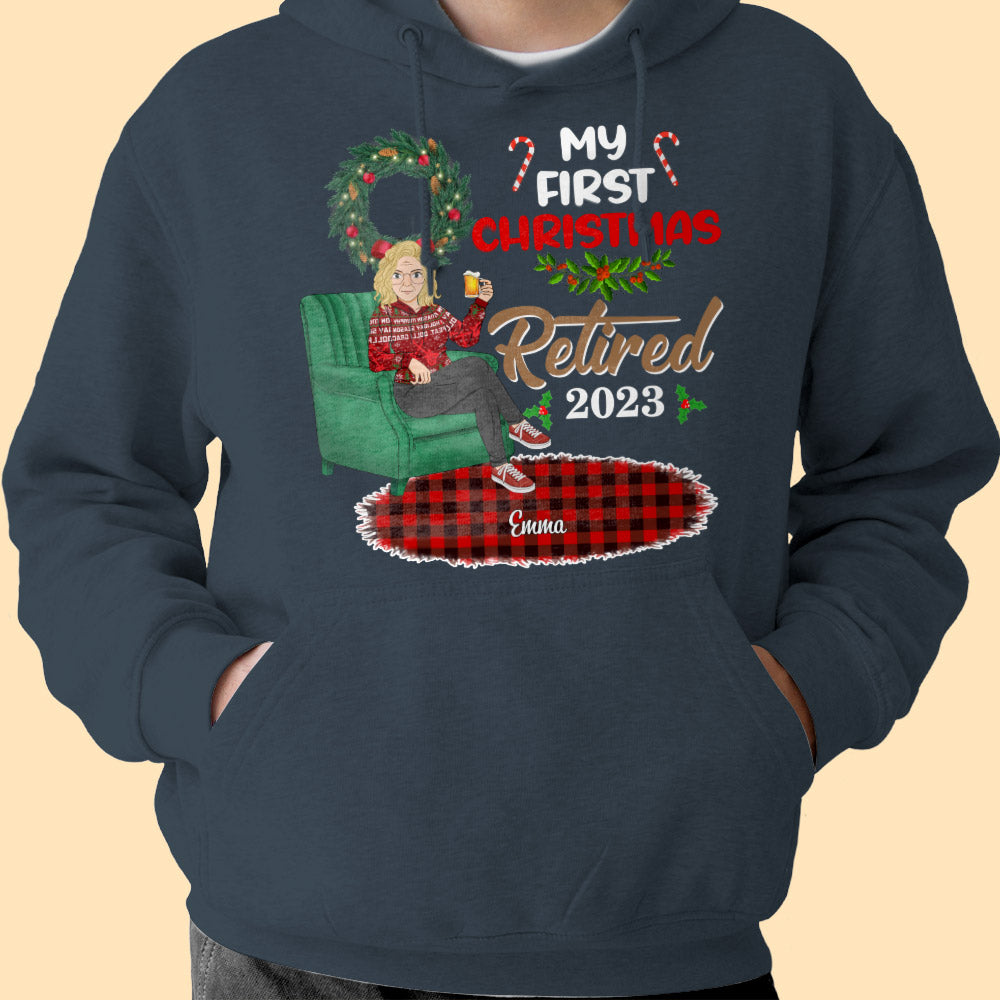 Personalized Christmas Shirt My First Christmas Retired 2023