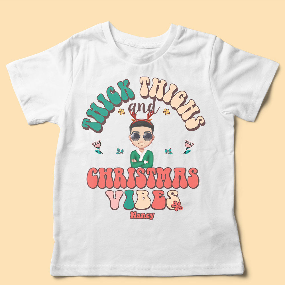 Personalized Christmas Shirt Thick Thigh And Christmas Vibes