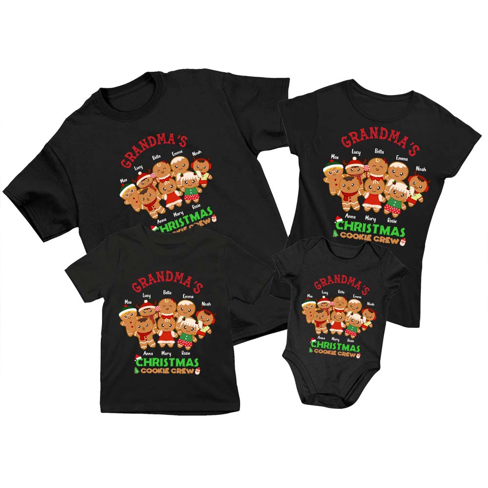 Personalized Christmas Shirts For Family Gramma's Cookie Crew