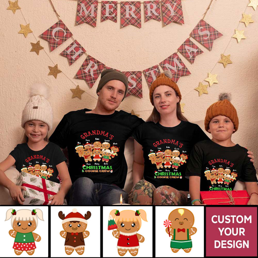 Personalized Christmas Shirts For Family Gramma's Cookie Crew