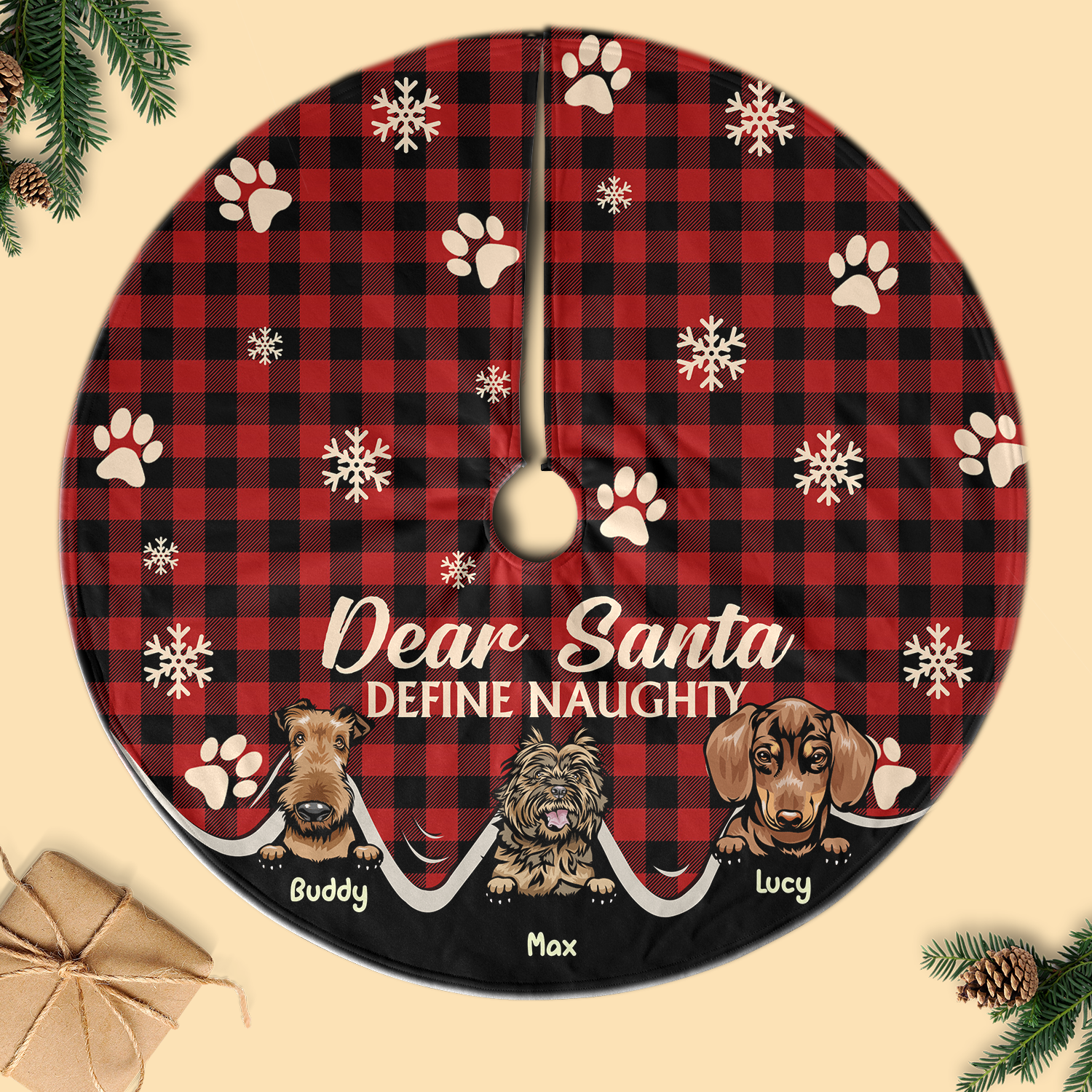 Personalized Christmas Tree Skirt For Dog Lovers