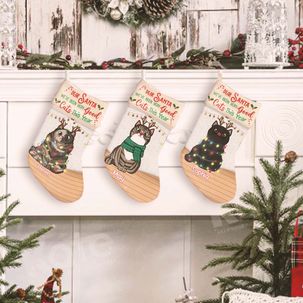 Personalized Cat Christmas Stockings - I've Been Good Cat This Year