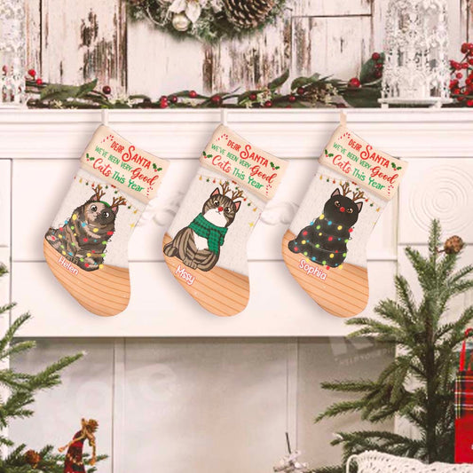 Been Good Cat Personalized Cat Christmas Stockings