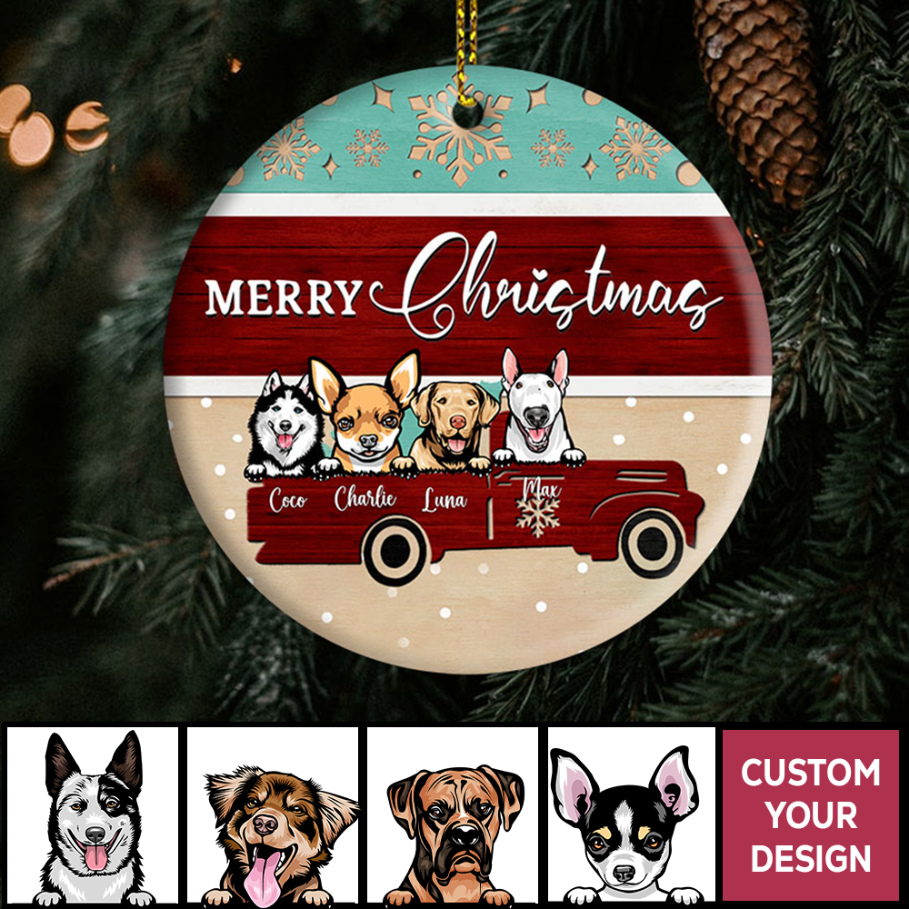 Personalized Dog Ornaments Merry Christmas