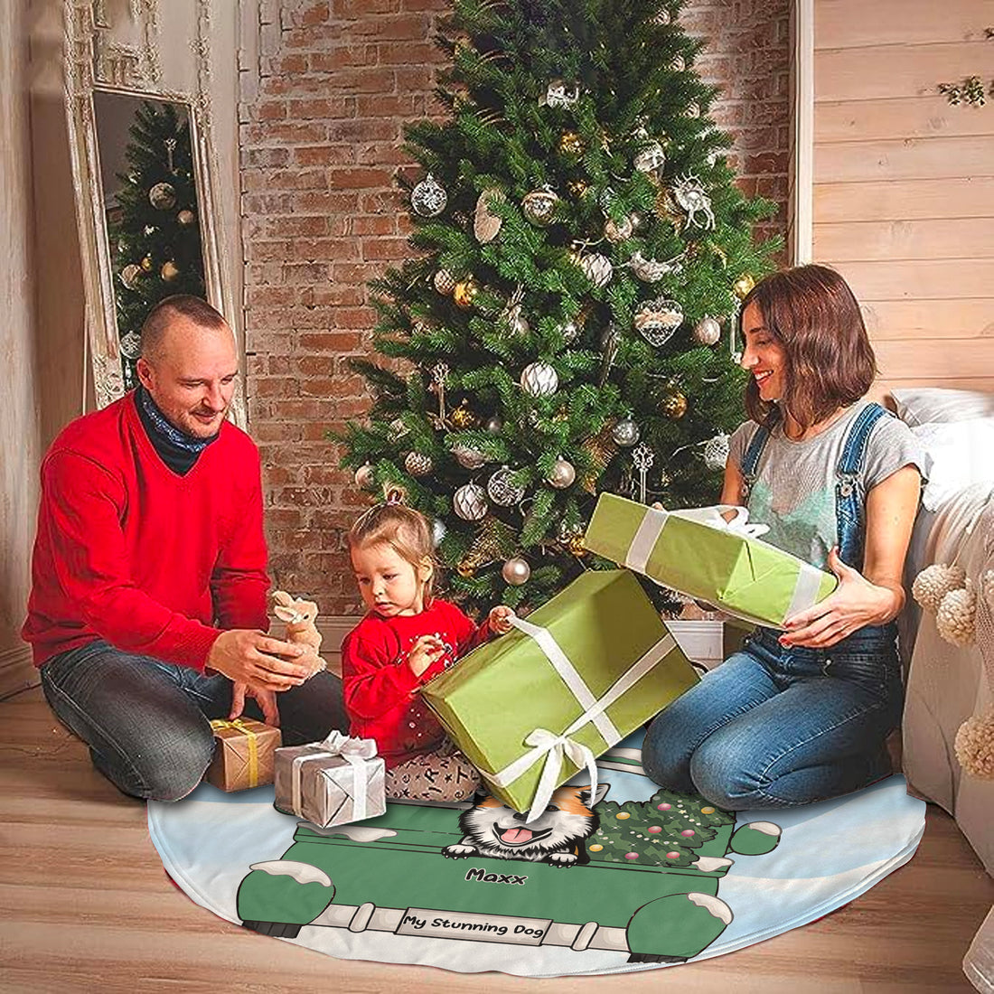 Personalized Dogs Christmas Tree Skirt