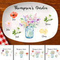 Personalized Family Name Flowers Platter Mother's Day Gift