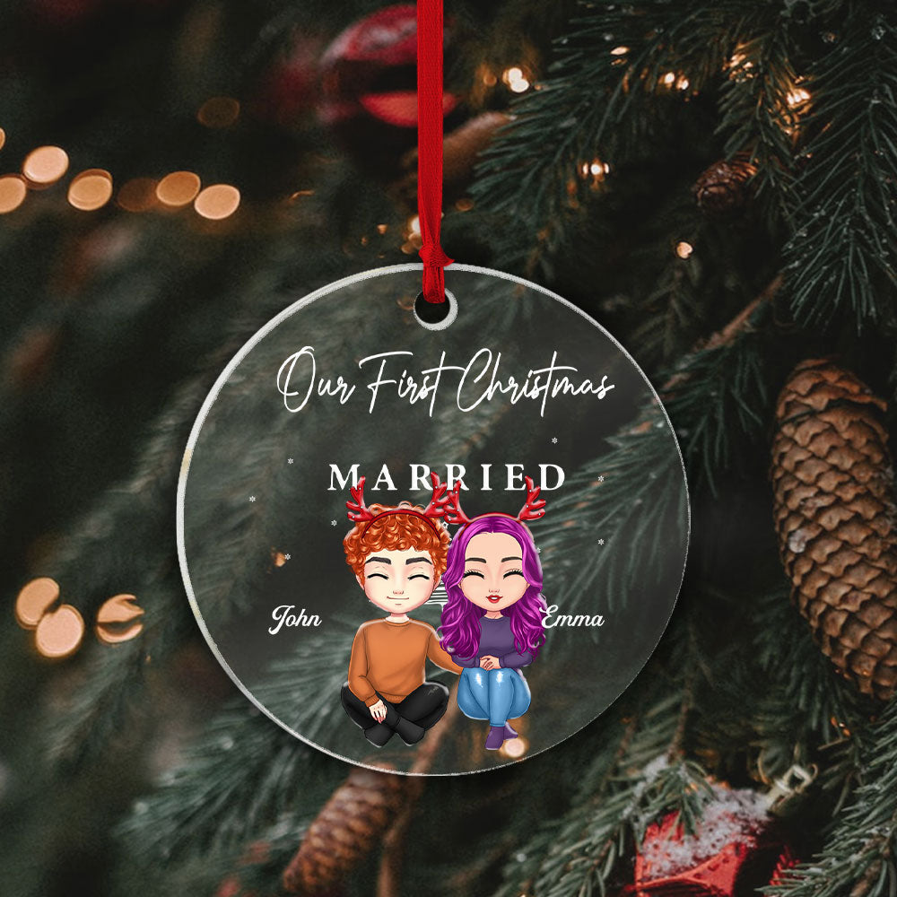 Personalized First Christmas Married Ornament