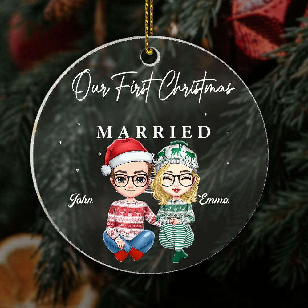 Personalized First Christmas Married Ornament