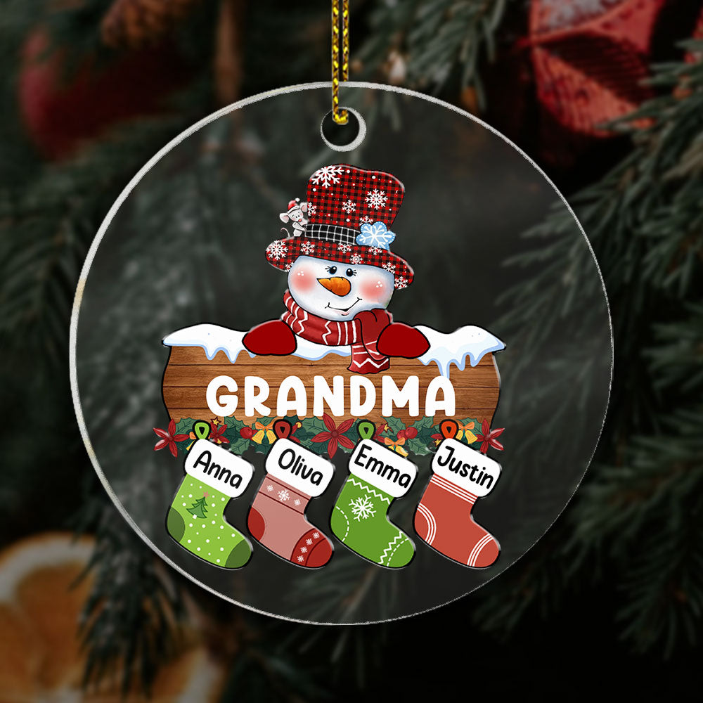 Personalized Grandma Snowman Christmas Ornaments