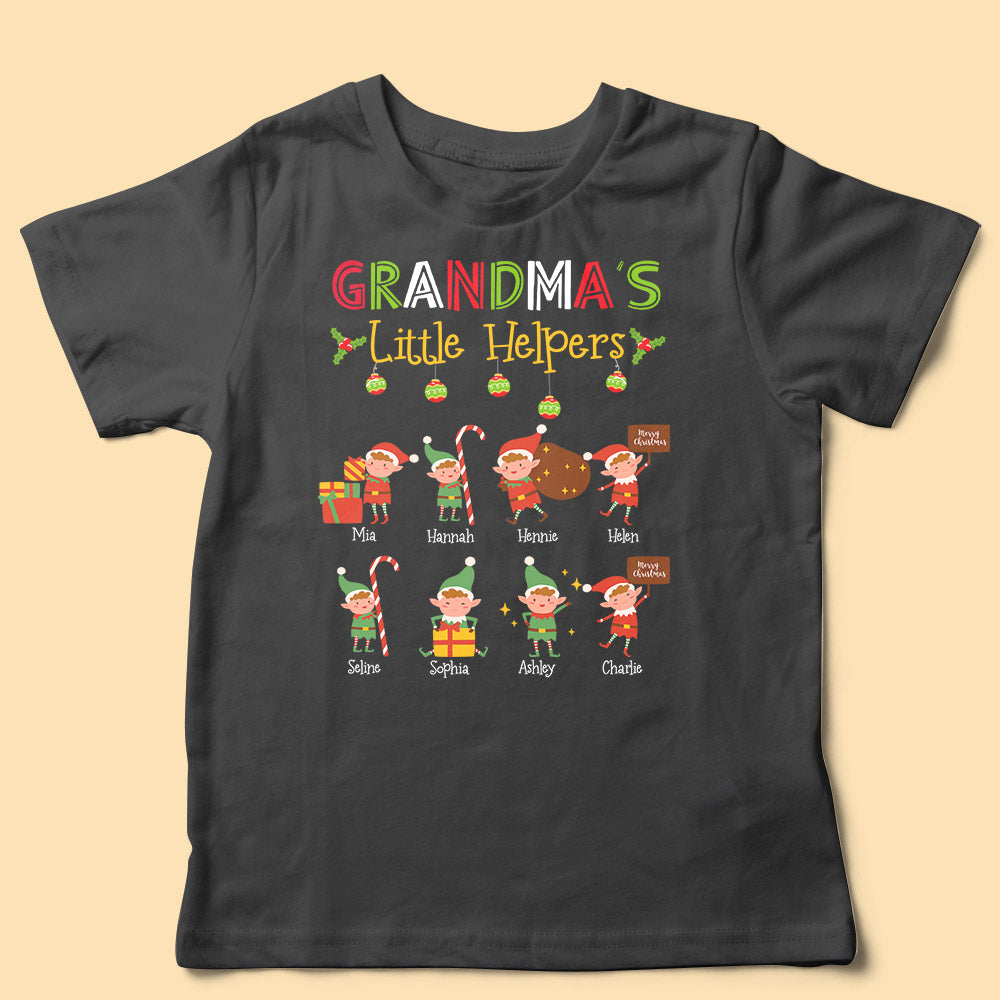 Personalized Matching Family Christmas Shirt Grandma's Little Helper Elves