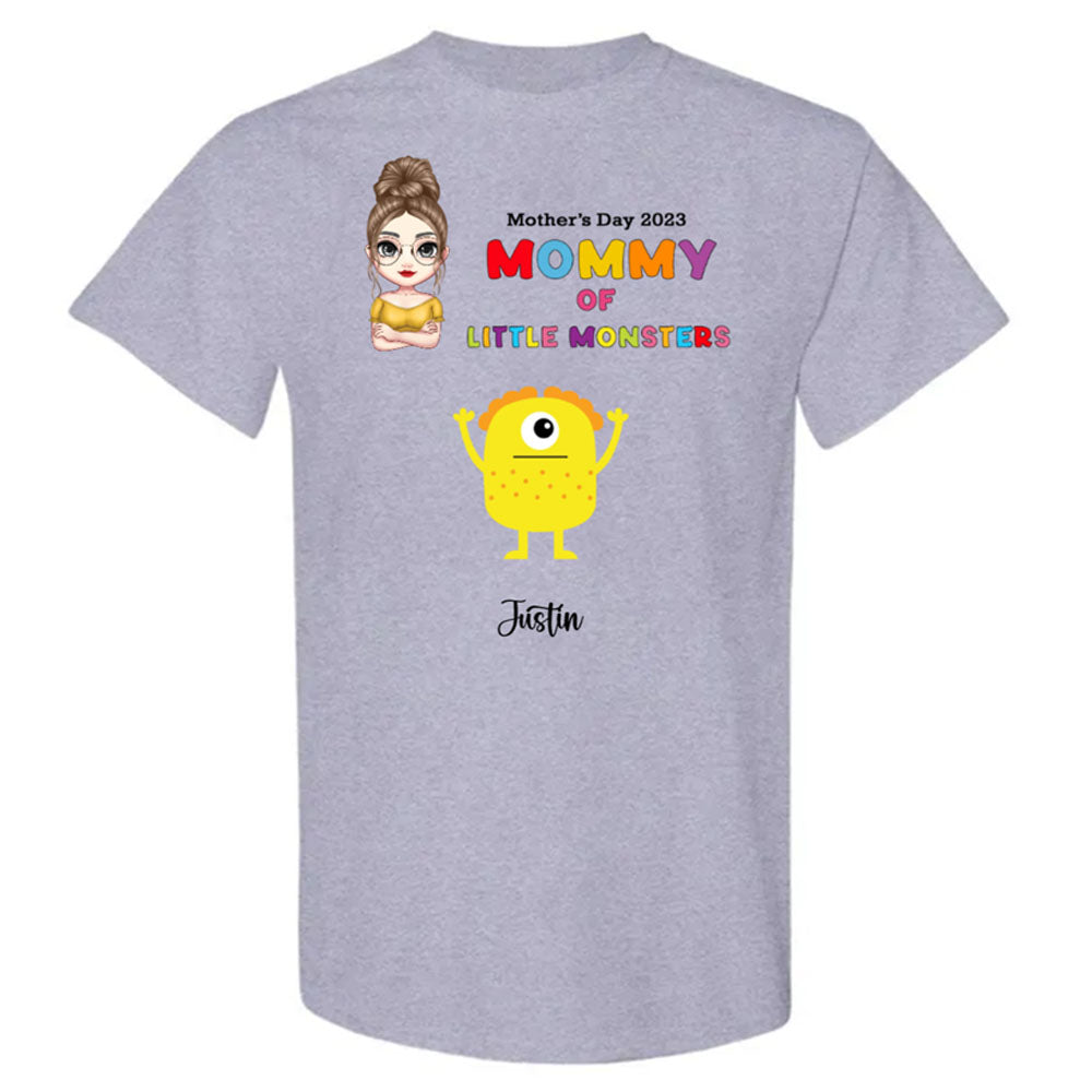 Personalized Name Mommy Of Little Monsters Shirt