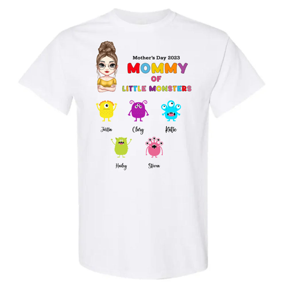 Personalized Name Mommy Of Little Monsters Shirt