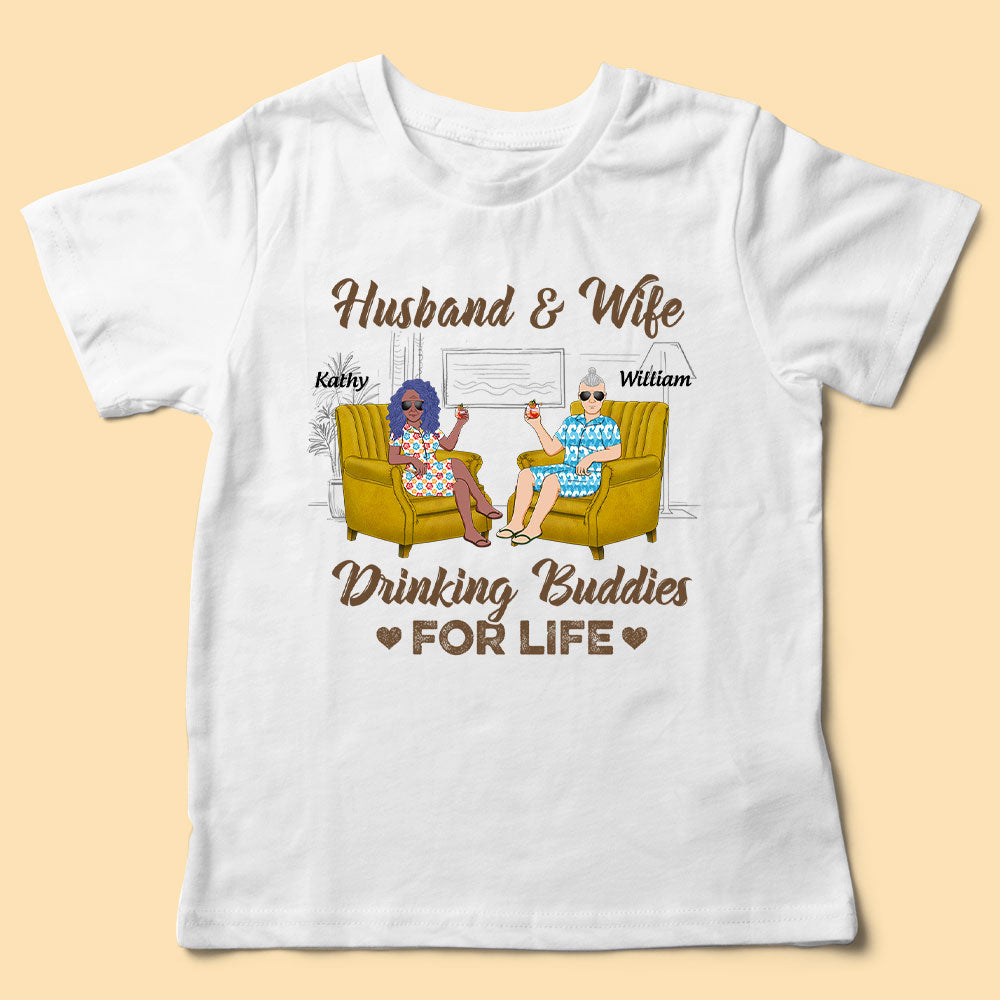 Personalized Shirt Husband And Wife Drinking Buddies For Life