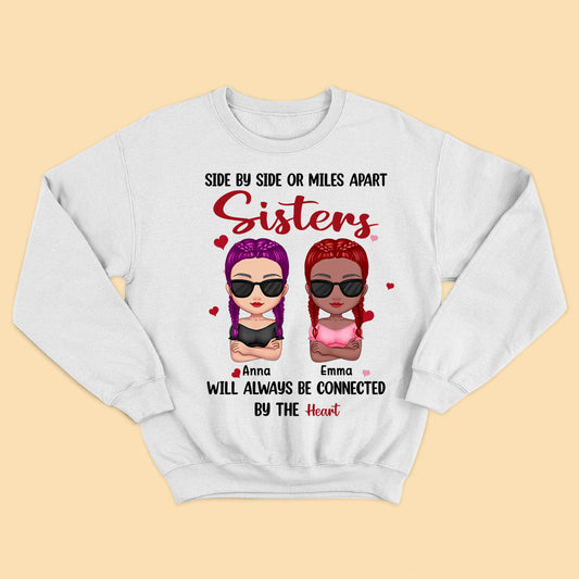 Personalized T Shirts For Sisters Side By Side Or Miles Apart