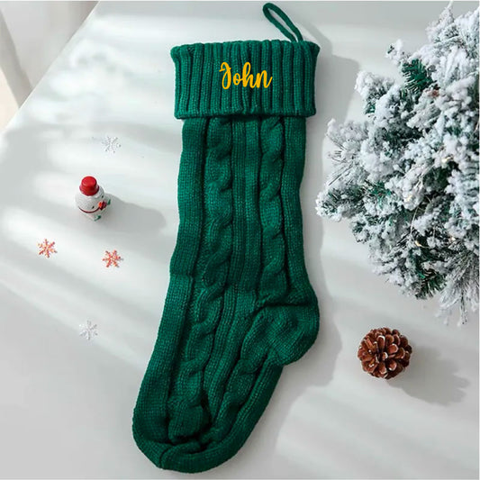 Red Cozy Knit Personalized Christmas Stockings