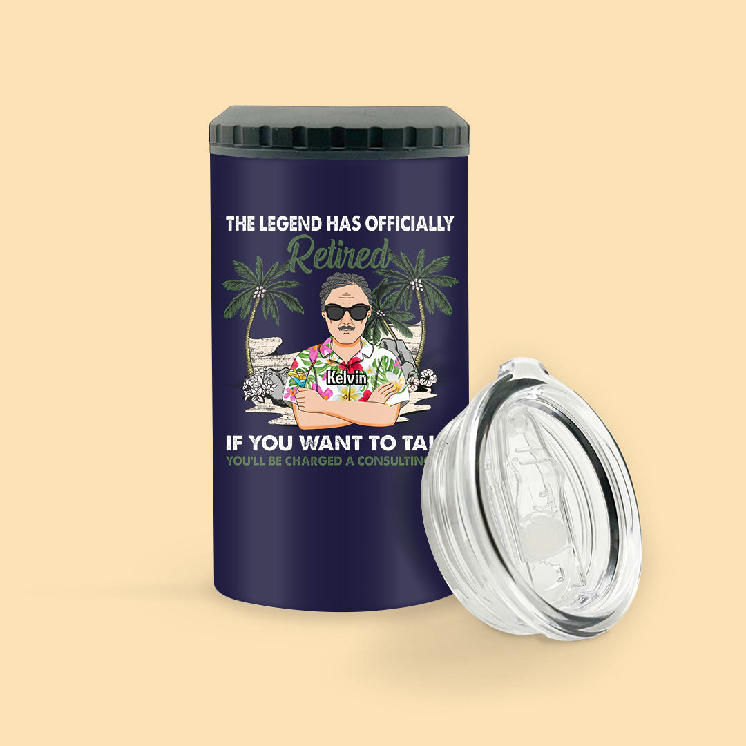 Retired If You Want To Talk Personalized Can Cooler Tumbler For Dad