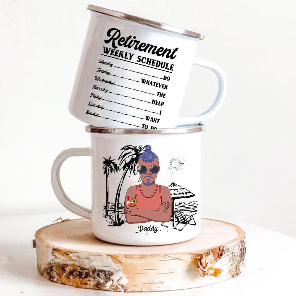 Retirement Weekly Schedule Funny Coffee Mugs For Dad