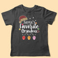 Santa's Favorite Grandma Christmas Light Personalized Matching Family Shirt