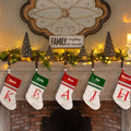 Scratch Pattern Monogram Personalized Christmas Stocking