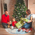 Snowman Family Personalized Christmas Tree Skirt