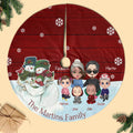 Snowman Family Personalized Christmas Pencil Tree Skirt