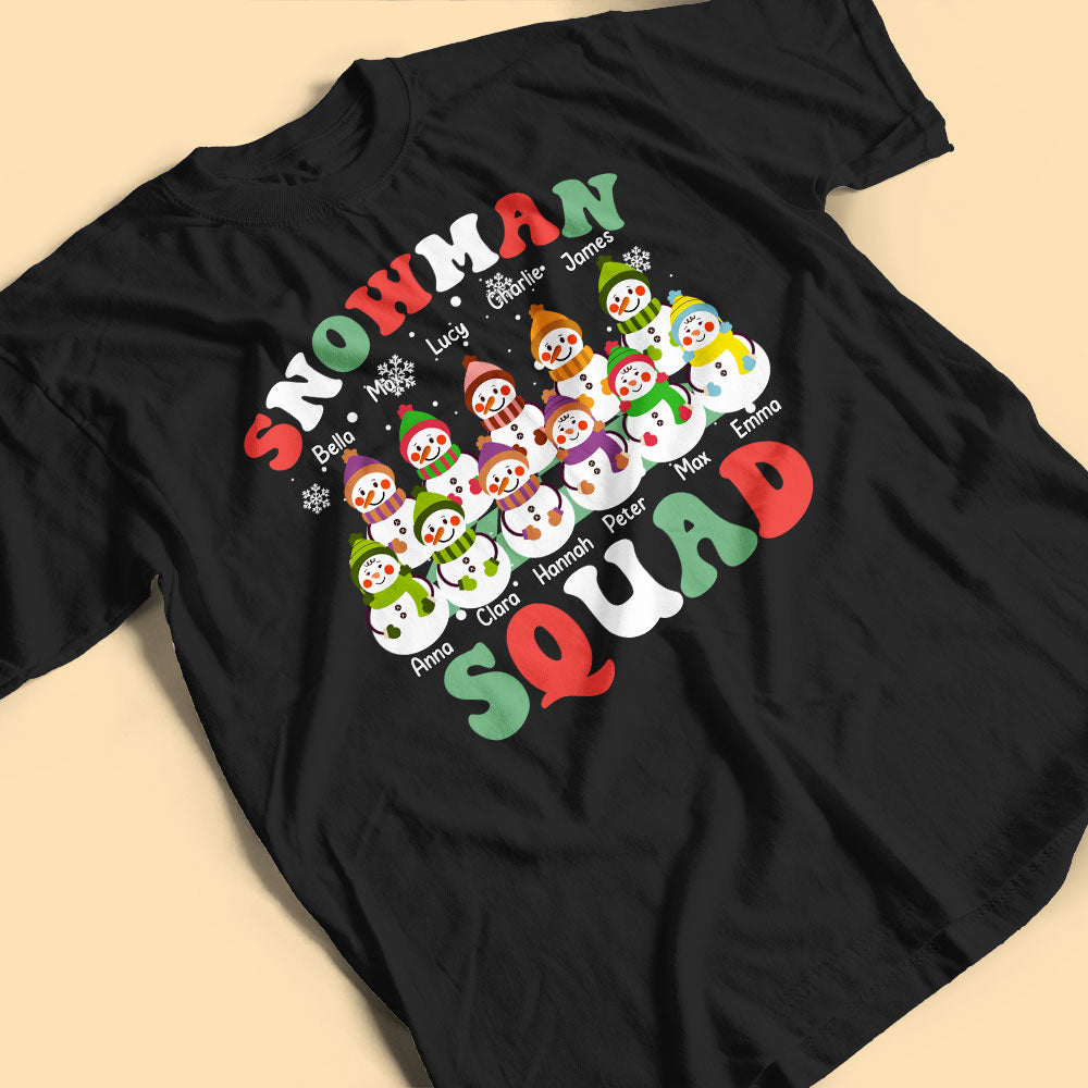 Snowman Squad Personalized Christmas Shirt