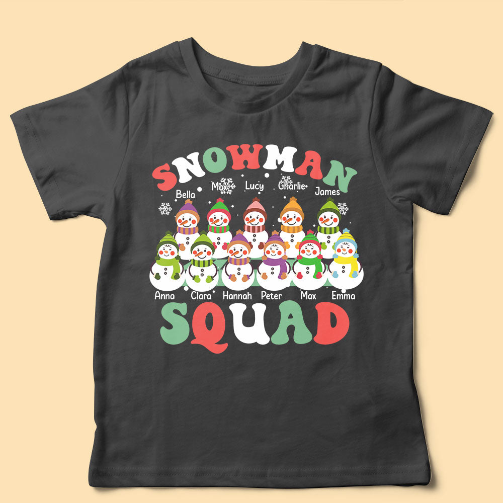 Snowman Squad Personalized Christmas Shirt