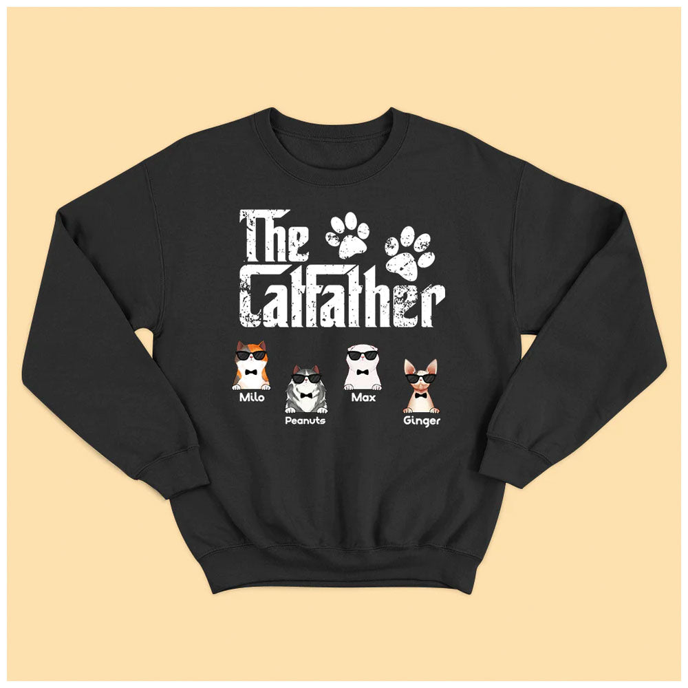 The CatFather Funny Shirt For Cat Owner Lover Personalized Cat Dad T Shirt