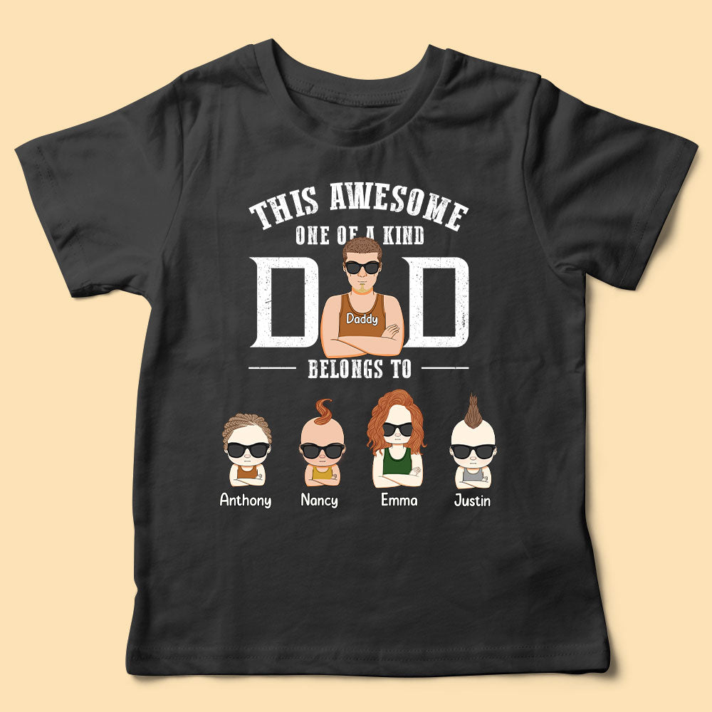 This Awesome Dad Belongs To Personalized Fathers Day T Shirt