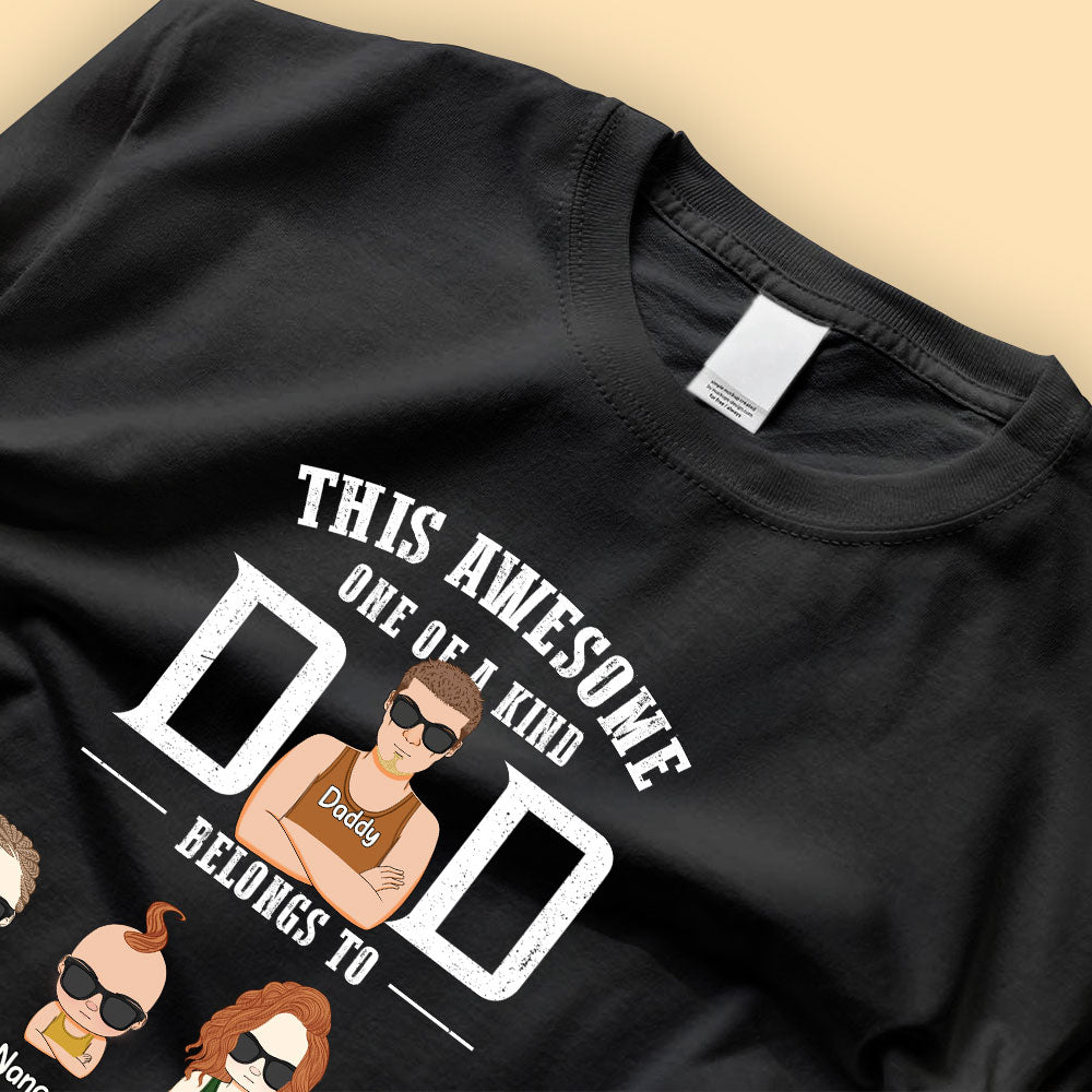 This Awesome Dad Belongs To Personalized Fathers Day T Shirt