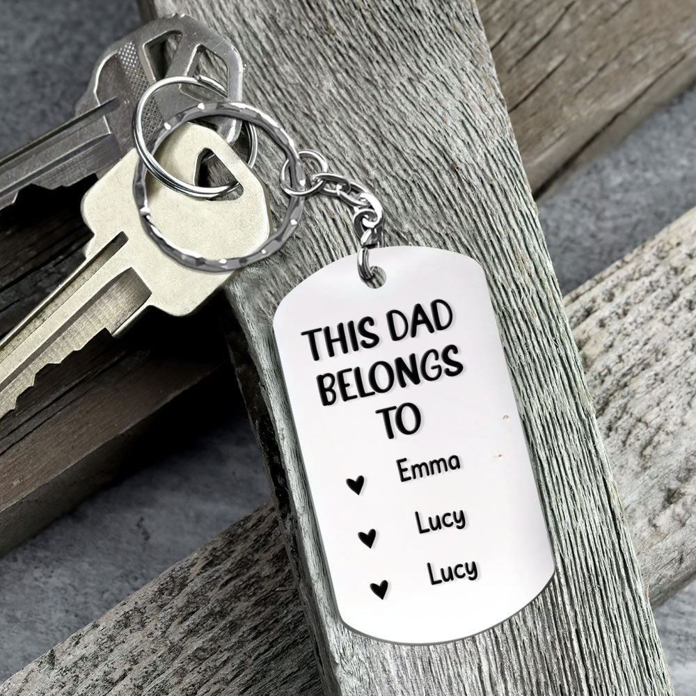 This Dad Belongs To Personalized Keychain