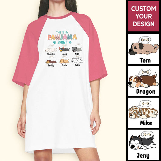This Is My Pawjama Shirt Personalized Night Gown For Women