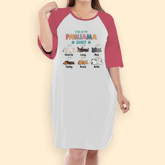 This Is My Pawjama Shirt Personalized Night Gown For Women