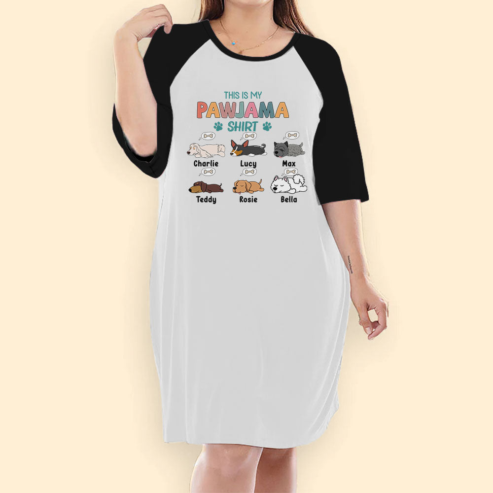 This Is My Pawjama Shirt Personalized Night Gown For Women