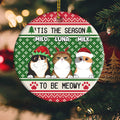 Tis The Season To Be Meowy Personalized Cat Ornaments