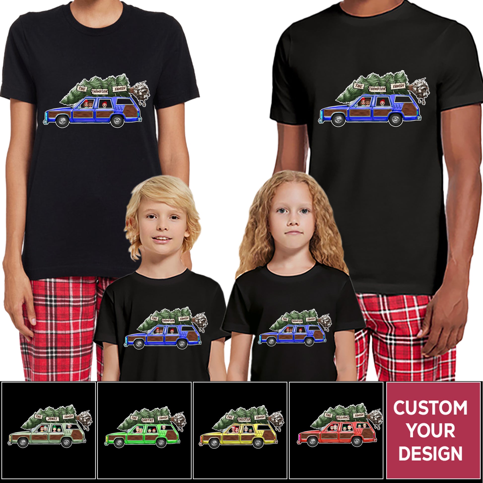 Vacation Car Matching Family Christmas Pajamas