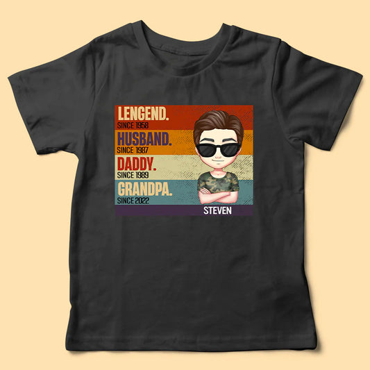 Vintage Legend Husband Daddy Grandpa Since Personalized Shirt For Dad