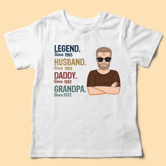 Vintage Legend Husband Since Years Old Man Fathers Day T Shirt