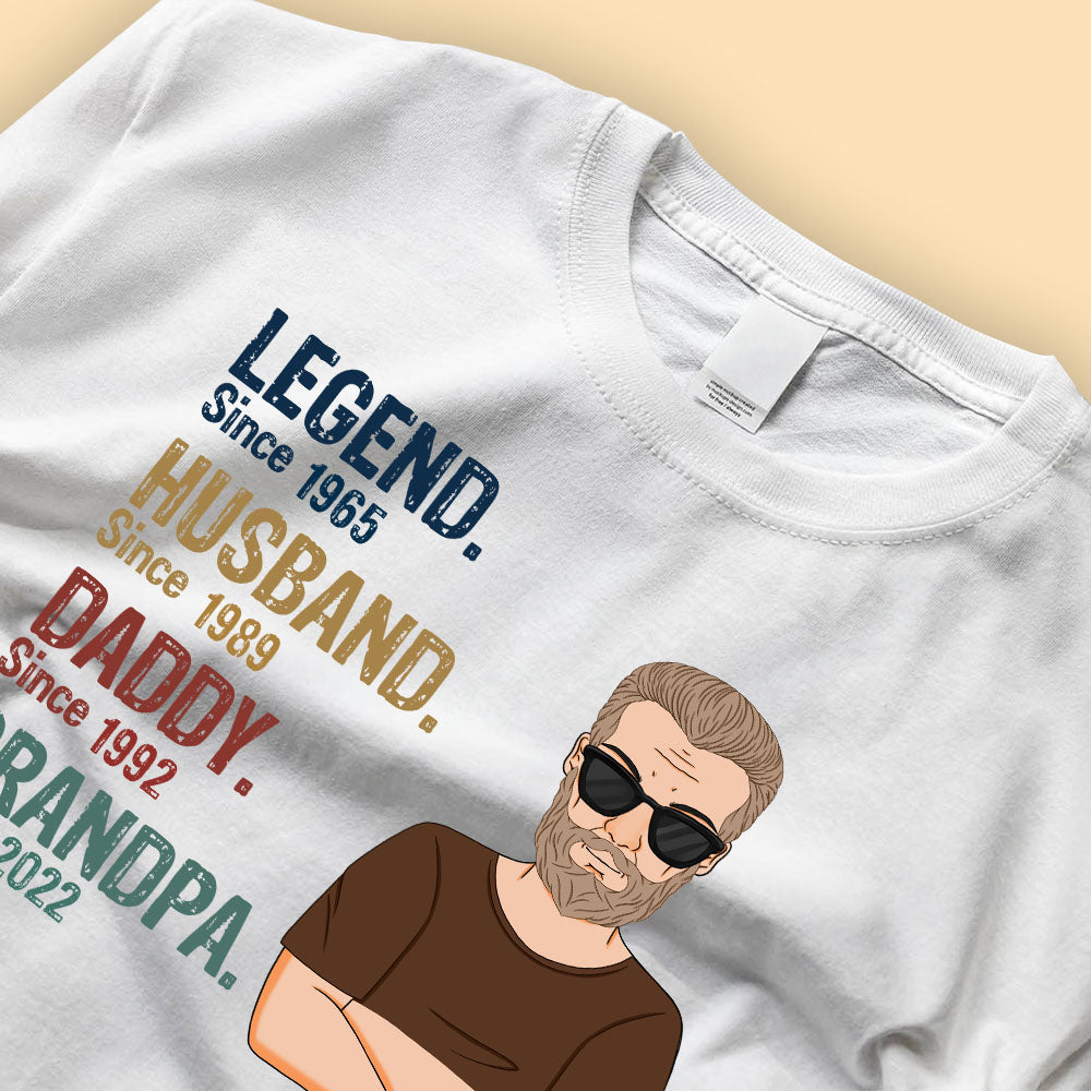 Vintage Legend Husband Since Years Old Man Fathers Day T Shirt
