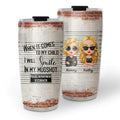 When It Comes To My Child I Will Smile In My Mugshot - Personalized Tumbler