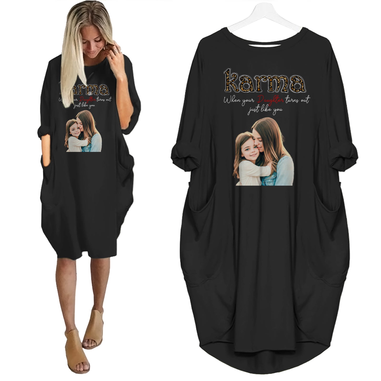 Karma Daughter Turns Out Like Mum - Personalized Pocket Dress - Mother's Day Gifts