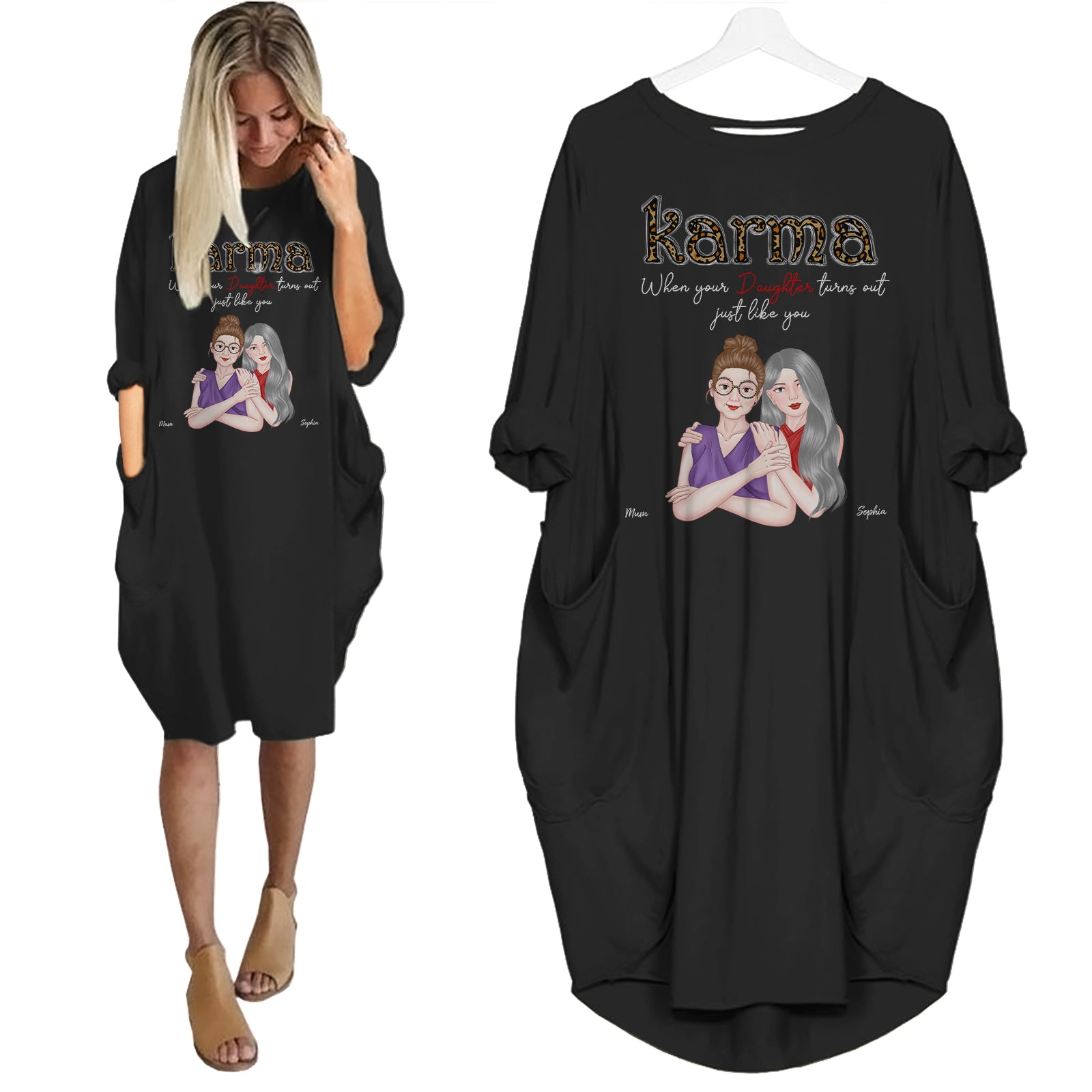 Karma Daughter Turns Out Like Mum - Personalized Pocket Dress - Mother's Day Gifts