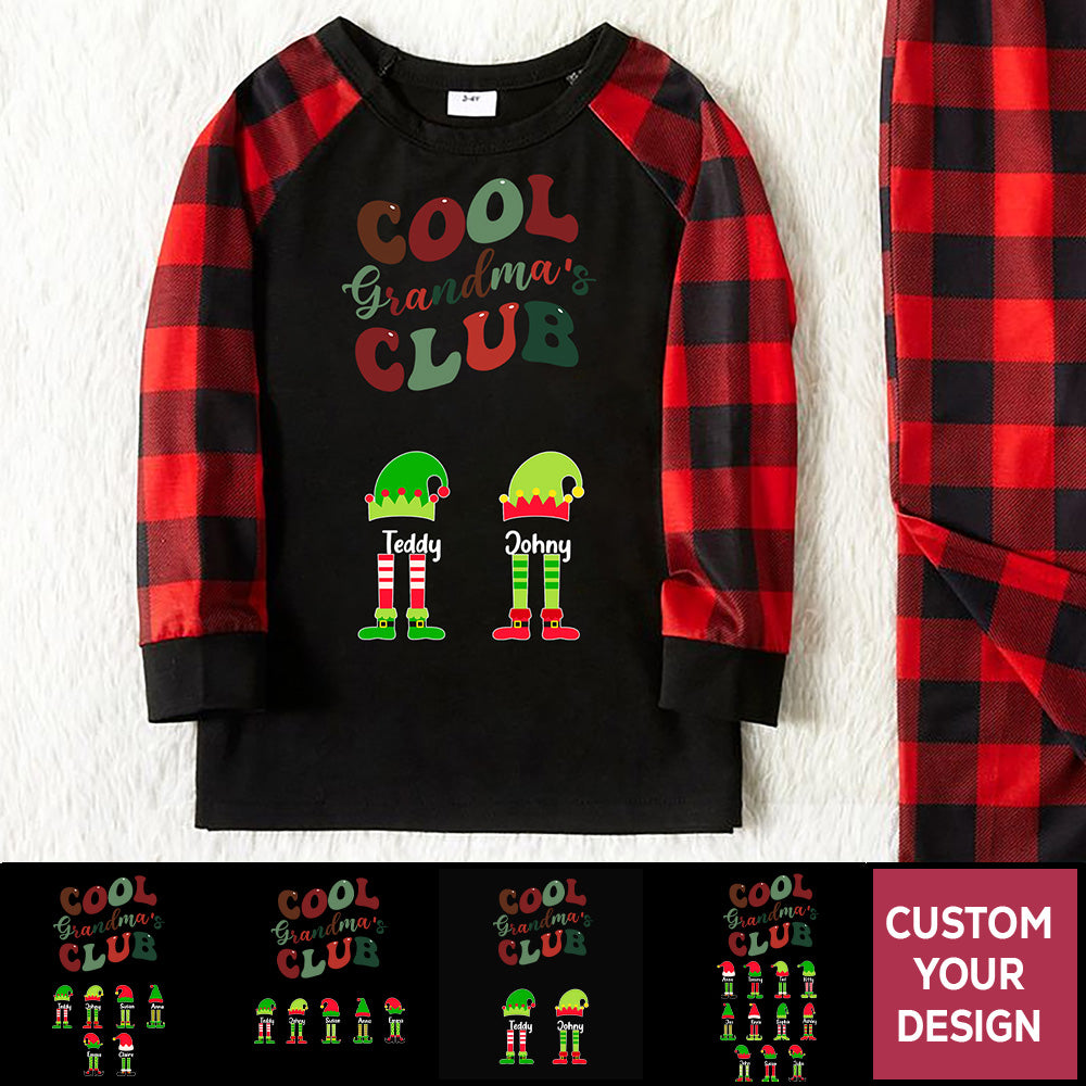 Cool Grandma's Elves Club Christmas Personalized Pajamas