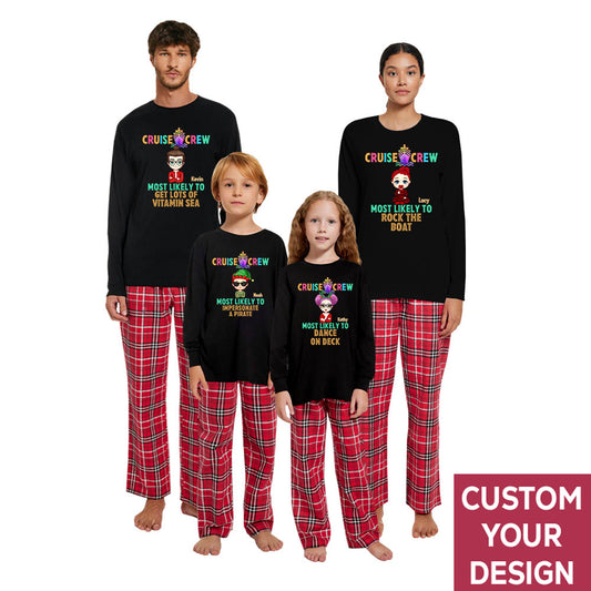 Cruise Crew Most Likely To Personalized Christmas Matching Pajamas For Family With Dog