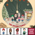 Warm And Joyful Family Gather Personalized Christmas Tree Skirt