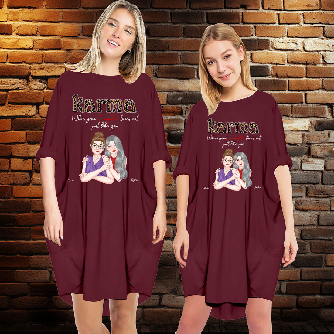 Karma Daughter Turns Out Like Mum - Personalized Pocket Dress - Mother's Day Gifts