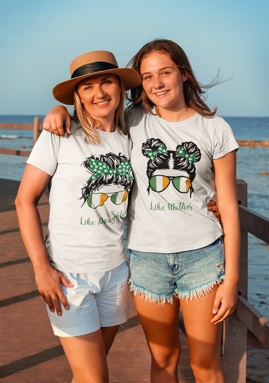 Irish Like Mother Like Daughter St. Patrick's Day - Mother's Day Gifts - Personalized Embroidered Shirts
